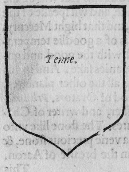 Tenne: a shield labelled Tenne.