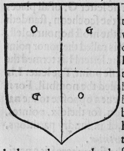 A shield quarterly, marked O, G, G, O.