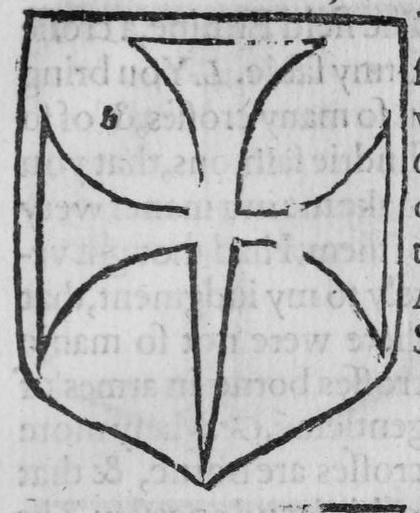 A shield bearing a cross formy fitched, marked B.