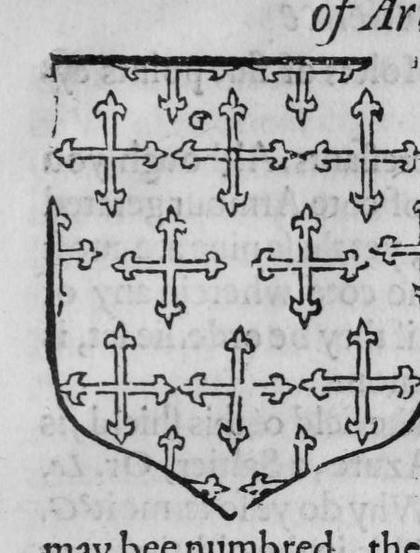 A shield semy of crosses flory.
