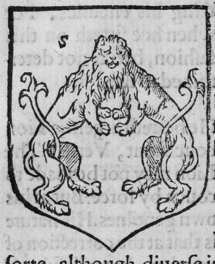 A shield Sable, a lion with two bodies, marked S.