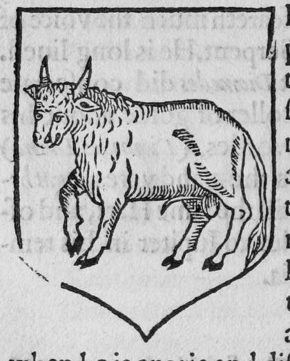 A shield Sable, a bull passant.