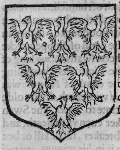 A shield Or, six eaglets displayed.