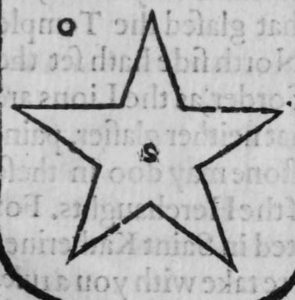 A shield Or, a mullet of five points, marked O, S.