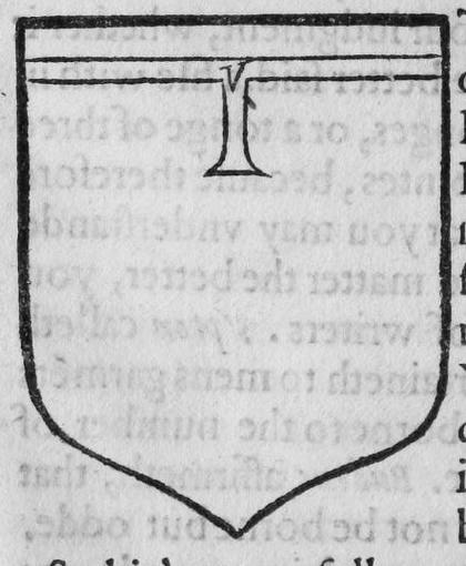 A shield Argent, a file and one lambeaux, marked A, V.