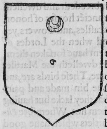 A shield Gules, a crescent, marked G.