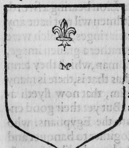 A shield Sanguine, a fleur-de-lis, marked M.