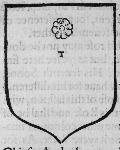 A shield Tenne, a caterfoyle, marked T.