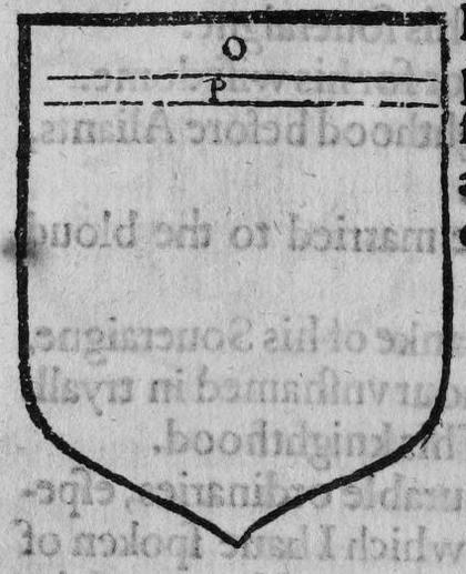 A shield Or, a fillet, marked O, P.