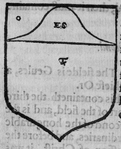 A shield Tenne, a chief shapournet, marked O, ES, T.