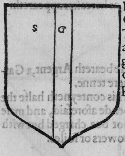 A shield Sable, a pallet, marked S, G.