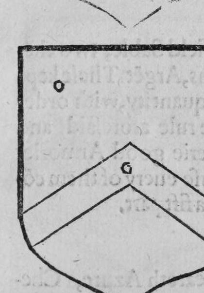A shield Or, a chevron, marked O, G.