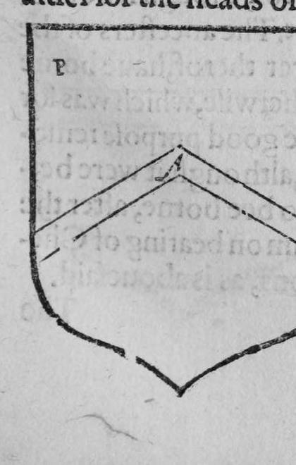 A shield Purpure, a chevernell, marked P, A.