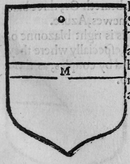 A shield Or, a closet, marked O, M.