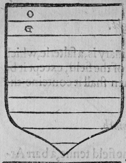 A shield with ten closets, marked O, G.