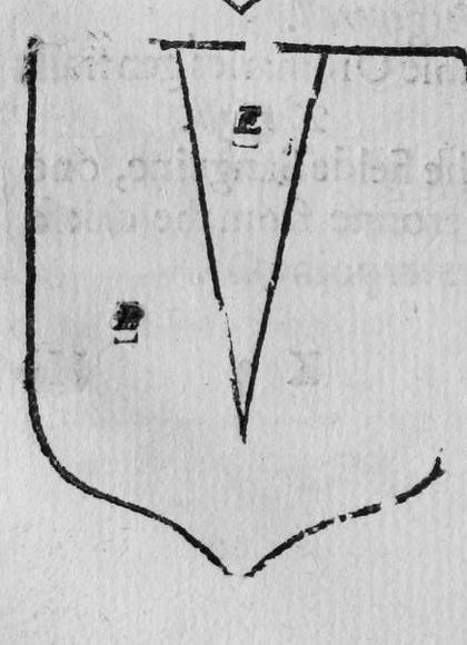 A shield Azure, a pile, marked E, B.