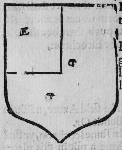 A shield Gules, a quarter, marked E, G.