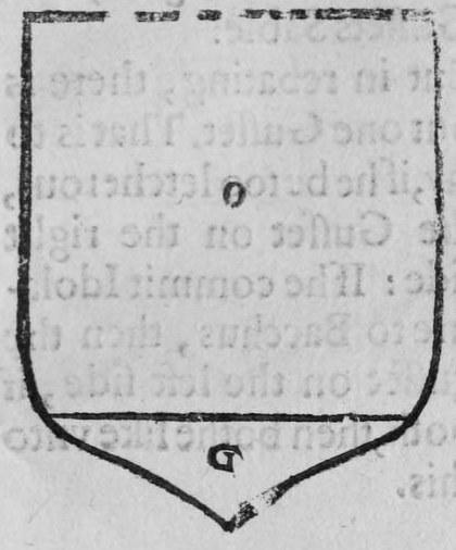 A shield Or, a point plain, marked O, G.
