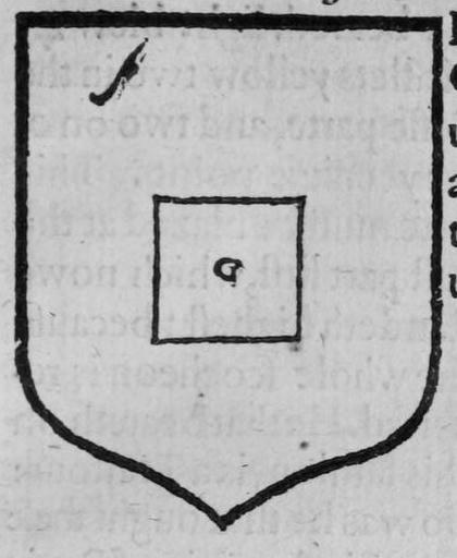 A shield Argent, a delf, marked A, G.