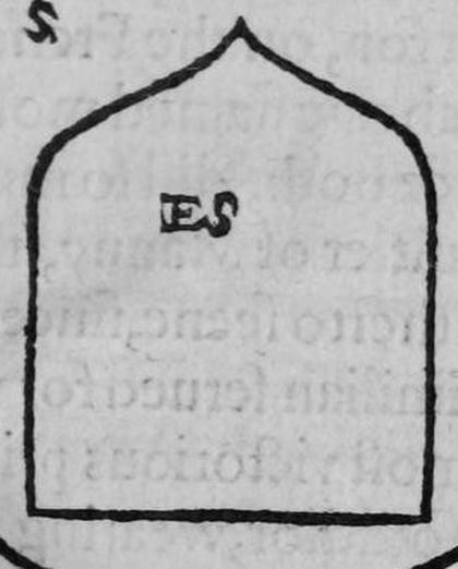 A shield Sable, an escutcheon reversed, marked S, ES.