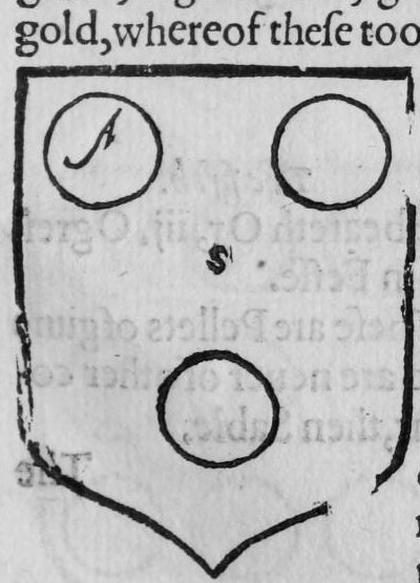 A shield Sable, three plates in triangle, marked A, S.