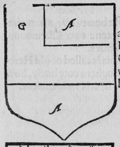 A shield Argent, a fess and canton, marked G, A.