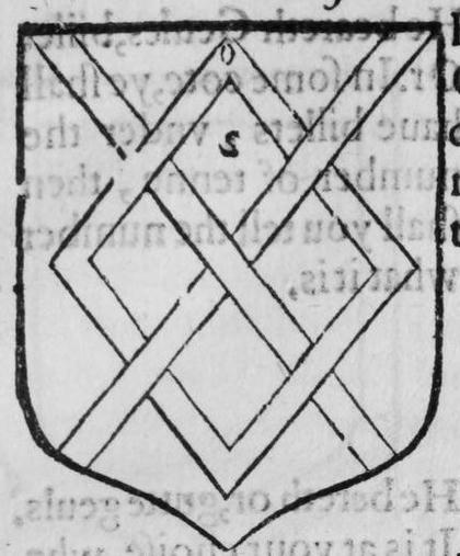 A shield Sable, a fret, marked S.