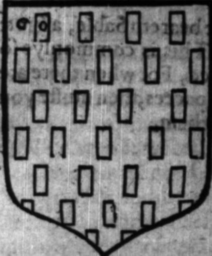 A shield Gules, billets.