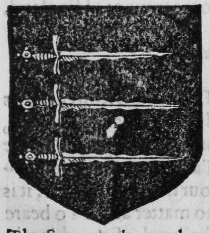 A shield Gules, three arming swords, marked O, S.