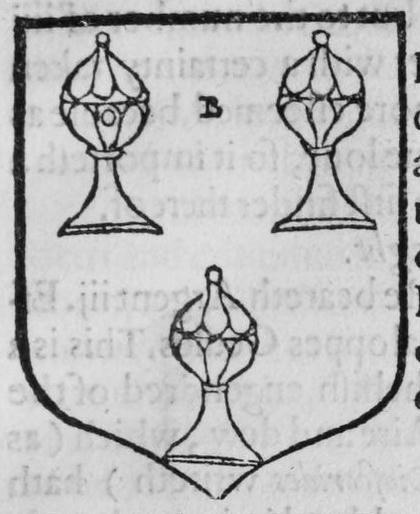 A shield Azure, three cups covered, marked B.