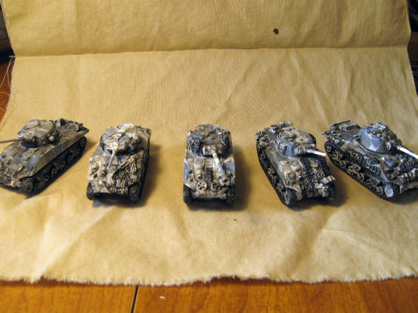 A photo of some model tanks