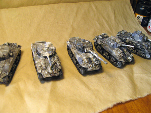 A photo of some model tanks, from a different angle